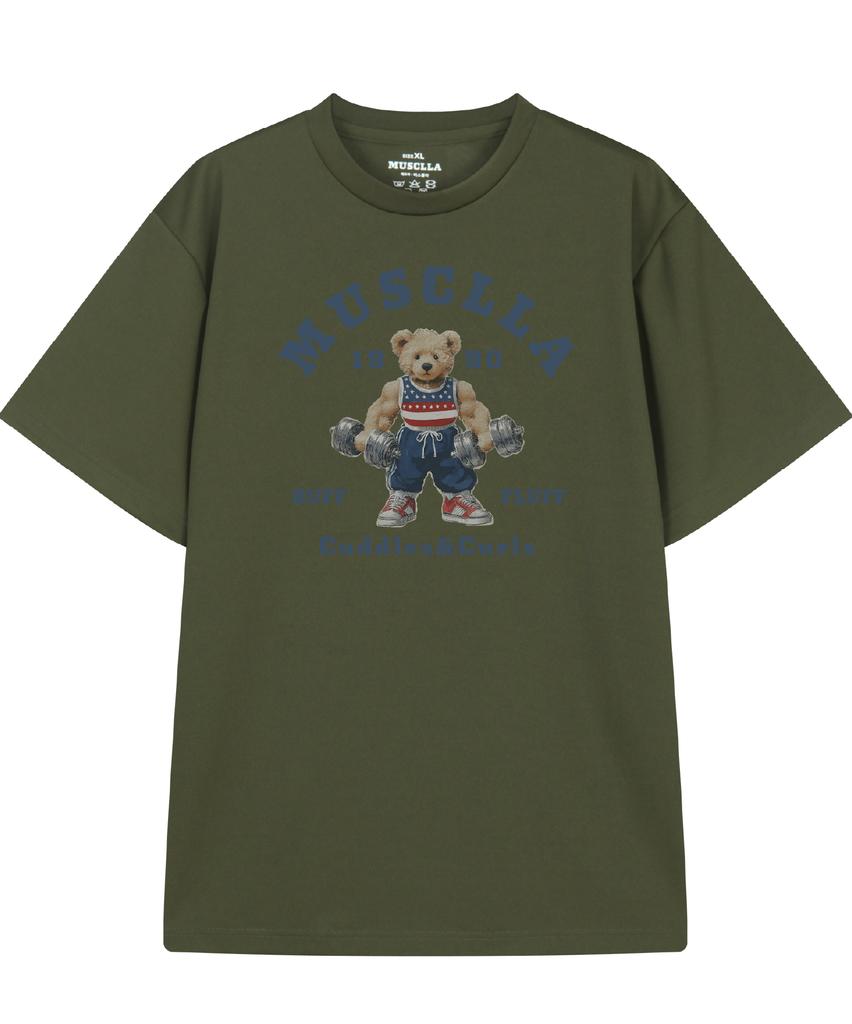 DRIFTOUT Dumbbell Muscle Teddy Bear Functional Short Sleeve T-Shirt (5 Colors) (Type B)