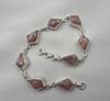 925 Sterling Silver Natural Sunstone Bracelet Handmade Gemstone Link Jewelry