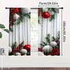 Set Of 2 Christmas Curtains Polyester Printed Tree Home Decoration Room Made