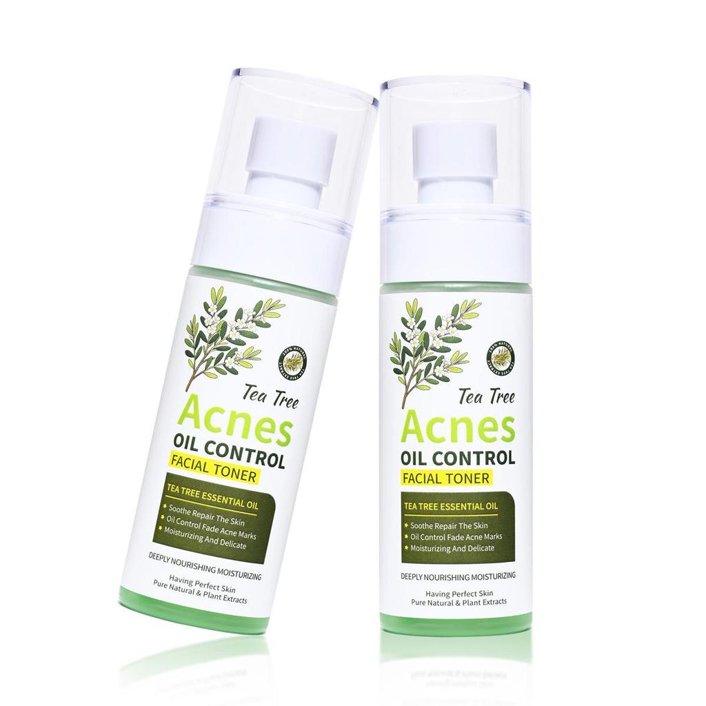 Set Viso Tea Tree Controllo Acne: Tonico, Siero, Maschera all'Argilla, Gel