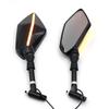 Universal Motorcycle Rearview Mirror with LED Turn Signal for Street Bikes, Cruisers, and Scooters