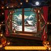 1Pcs Christmas Cabin Window Decoration Background Winter Backdrop Decorations For Photo Studio Photo Booth Christams Party