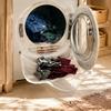 Back Pain Relief Laundry Tool Front Load Washing Machine Catcher Net, Foldable Anti-drop Washer Room Storage Solutions Collection Suction Cup
