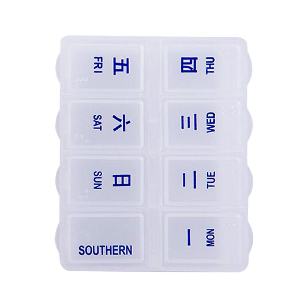 Wöchentlicher Pillenorganisator 8 Fächer Pillendose 7-Tage Medikamentenbox Nahrungsergänzungsmittelbehälter Reise Tragbare Pillendosen Für Ältere