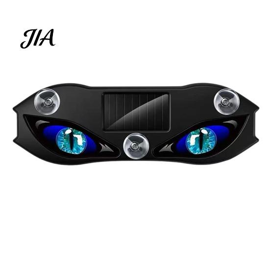 Solar Powered Car Decoration Demon Eye Window Light, Waterproof Wireless Dynamic Warning Sign with Suction Devil Light Cup, USB Charging LED