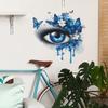Blue Tearful Eye with Butterfly Wall Art Aesthetic Self Adhesive Vinyl Sticker for Bedroom Living Room Decor