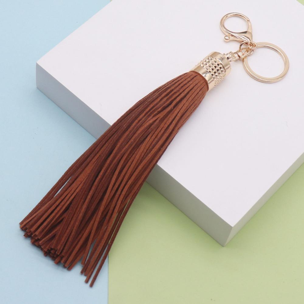 Cute Hanger Leather Tassel Keychain Alloy Pu Car Keyring Fashion DIY Bag Charm Men