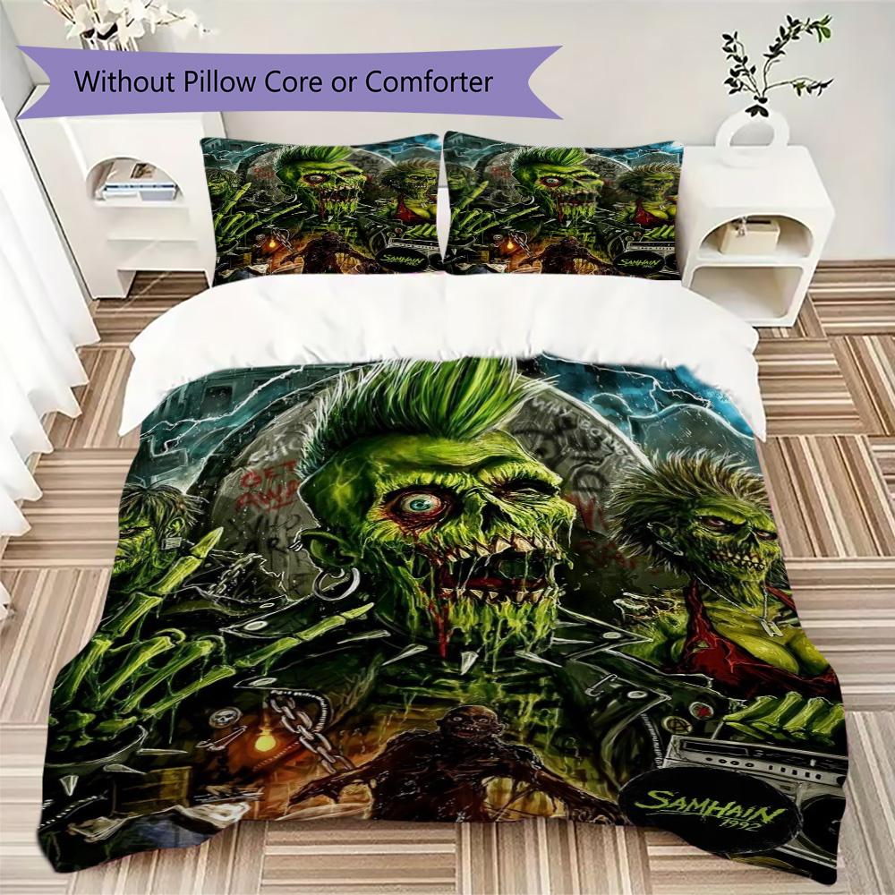 Glam-style horror movie Pattern Bedding,Quilt Set Quilt Cover Pillowcase Home Birthday Gift (1*duvet cover+2*pillowcase,without core)ZSJT0917191