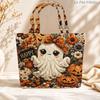 1 Stück Halloween Süße Geist gesteppte Tragetasche Große Kapazität Leicht Damen Schultertasche für Reisen & Einkaufen