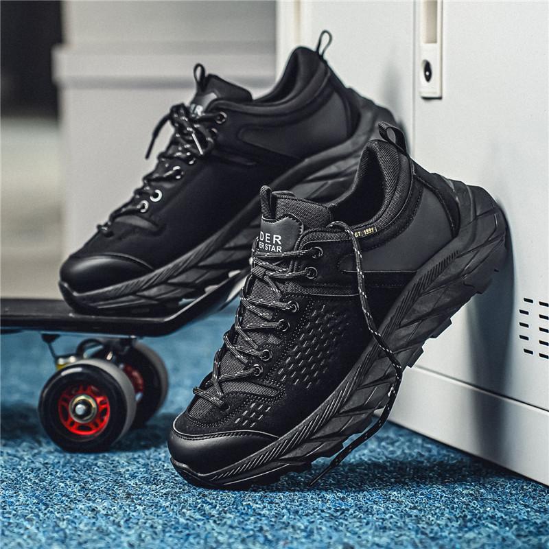 Men's Spring Work Shoes Non Slip Wear Resistant Thick Bottom Height Increasing Outdoor Sports Fashion Trend Casual Sneakers