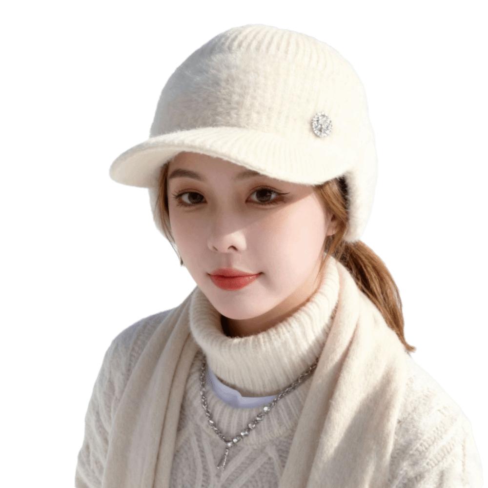 Windproof Winter Hat Thickened Baseball Cap Fashion Knitted Hat for Women