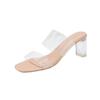 Klare hæler Tøfler Dame Sandaler Sommer Sko Dame Gjennomsiktig Høye Pumps Bryllup Jelly Høye hæler