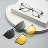 3 In 1 Polarized Magnetic Sunglasses Men Clip On Glasses Women Shade Driving Prescription Myopia Optic Frame No Diopter