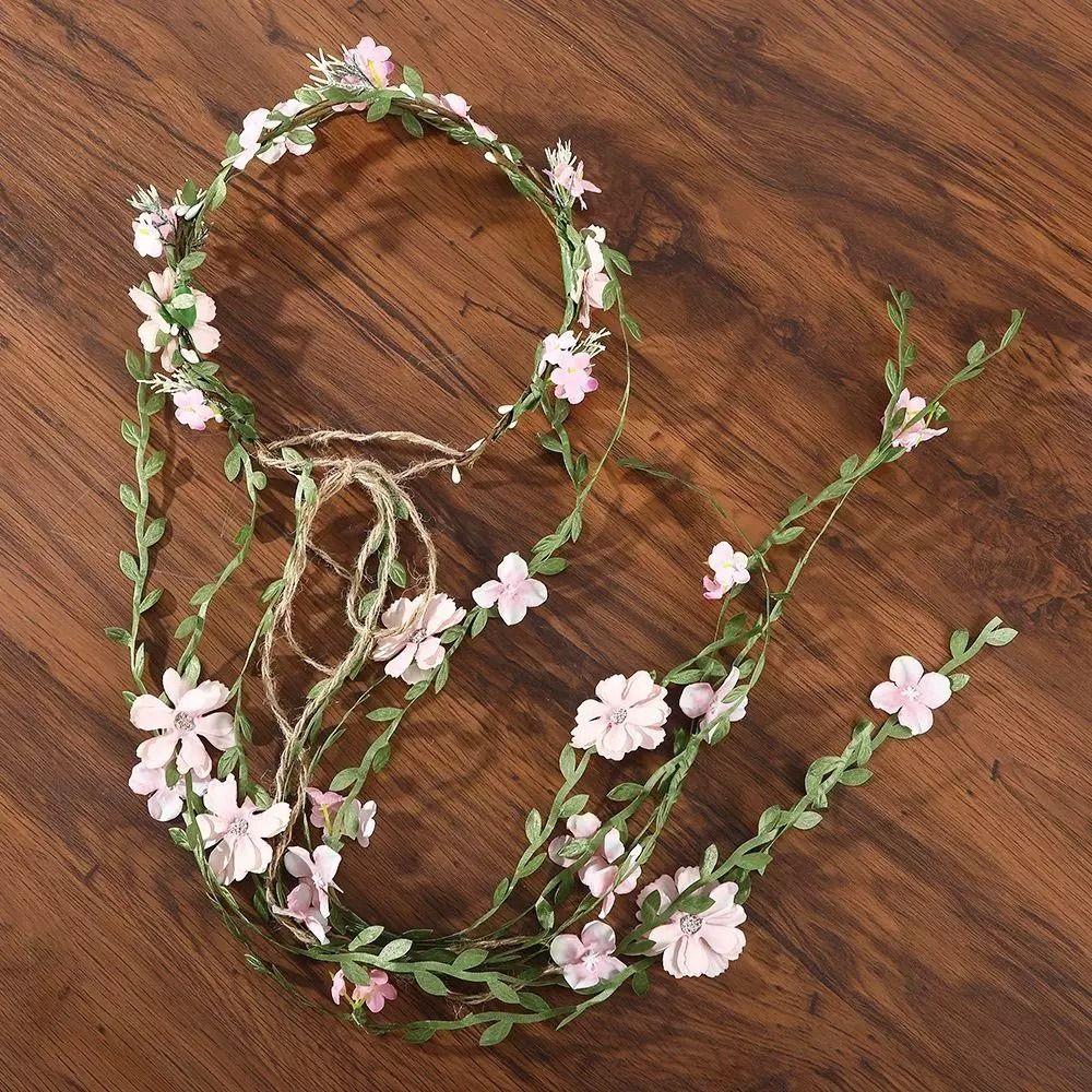 Simulation Flower Floral Garland White Bridal Crown Fairy Flower Headband Wedding Party