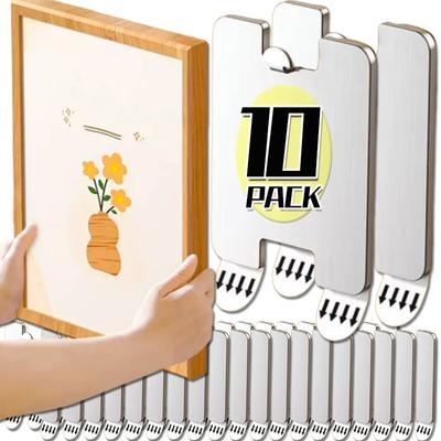 1/10 PZ Ganci per Cornici per Foto Senza Foratura Acciaio Inossidabile Appendi Poster Adesivi Nastro Adesivo Autoadesivo Fissaggio Foto Forniture per Decorazioni per la Casa