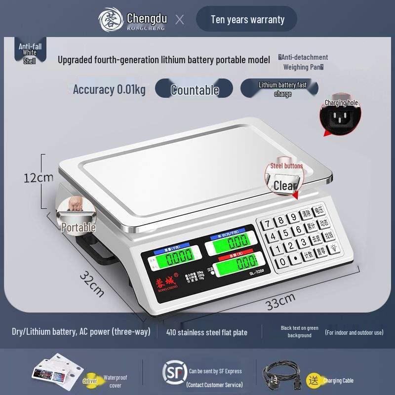 Rongcheng Small Commercial Electronic Scale for Kitchen and Market Use