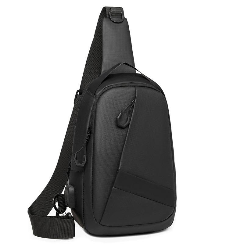New Men's Fashion Casual Business Breast Bag One Shoulder Crossbody Bag Commuter Large Capacity Simple Sports Bag
