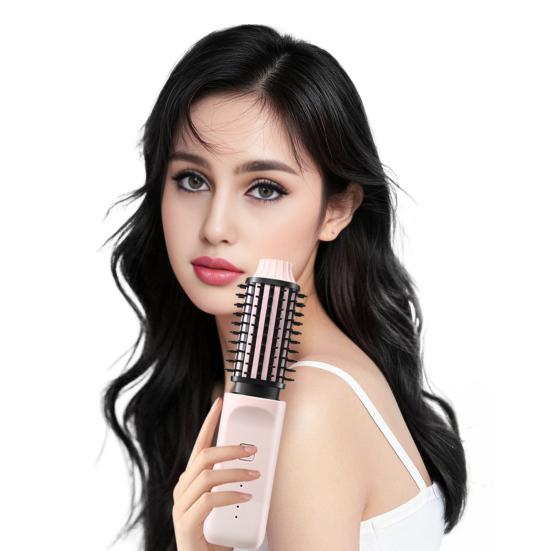 Perie Ondulator de Păr 3-în-1 Portabilă cu Încălzire Rapidă, Perie Termică Reîncărcabilă USB pentru Călătorie, Fără Fir