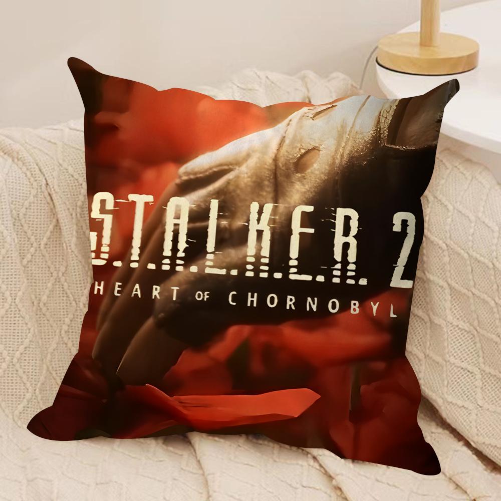 S-Stalker 2 Cool Game Cushion Cover Silky Short Plush Invisible Zipper Dustproof Sofa Pillow Case For Home Decor