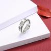 1Pcs Women's Ring Vintage Silver Butterfly Letter Carved with Rotable Personalized Friend Couple Rings Party Jewelry Gifts