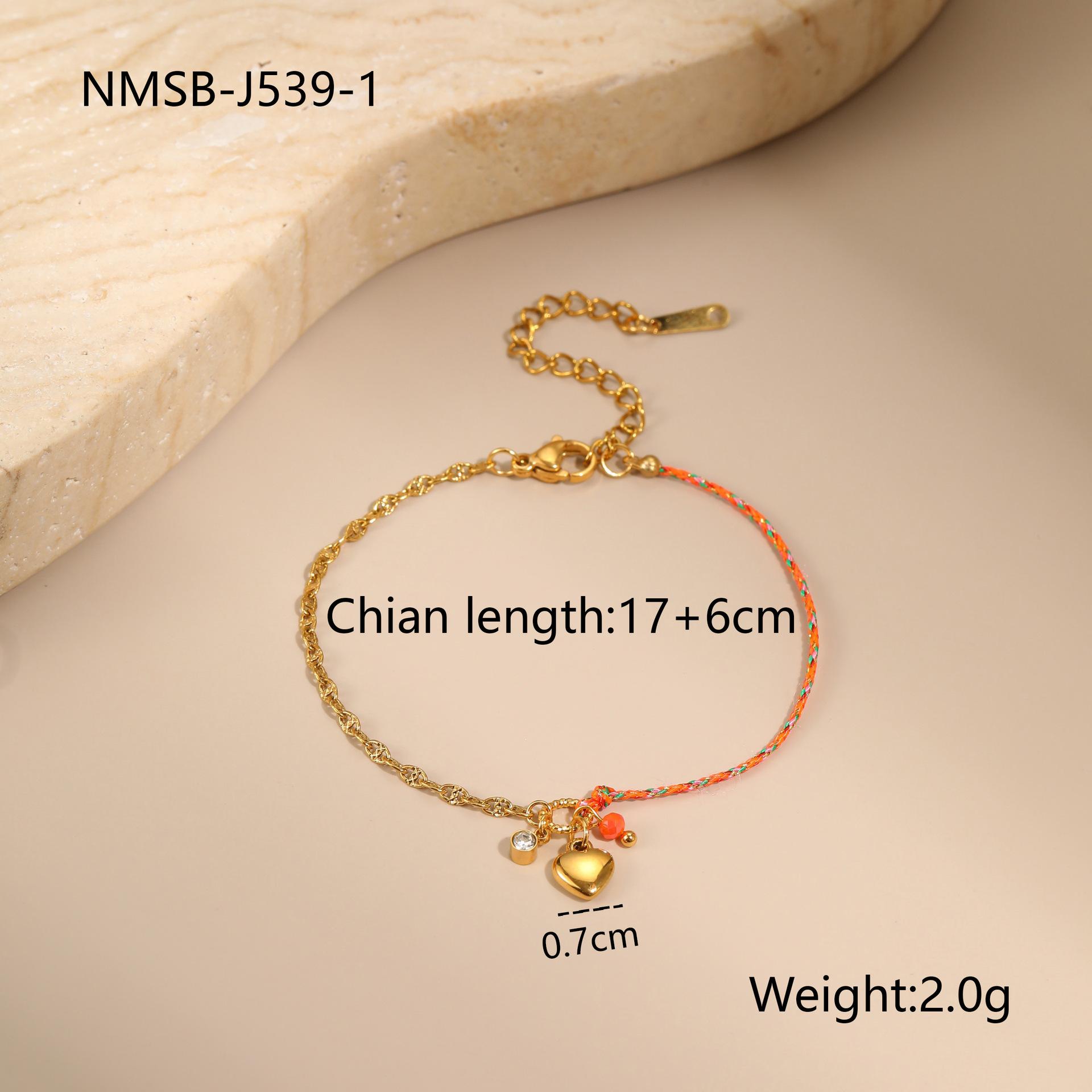 GEMCHIC Women s Stainless Steel Braided Rope Bracelet with Heart and Starfish Pendants