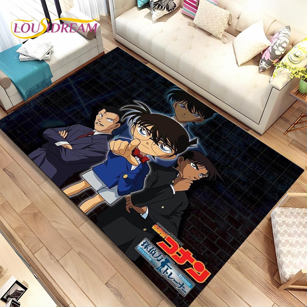 Anime Detektiv Conan Cartoon-Teppich, groß, Teppich für Wohnzimmer, Schlafzimmer, Sofa, Fußmatte, Dekoration, rutschfeste Bodenmatte für Kinder