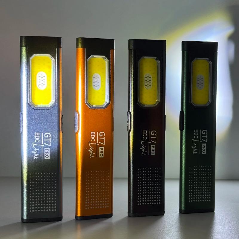 500 Lumens Magnetic Work Light Hands-Free Mini LED Flashlight Rechargeable Light with Hat Clip for Auto Repair Emergenc Camping