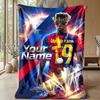 Coperta in Flanella Personalizzata con Nome Testo Lamine Yamal Logo Calcio Coperta Pile Personalizzata Regalo Speciale per Divano Camera da Letto Casa