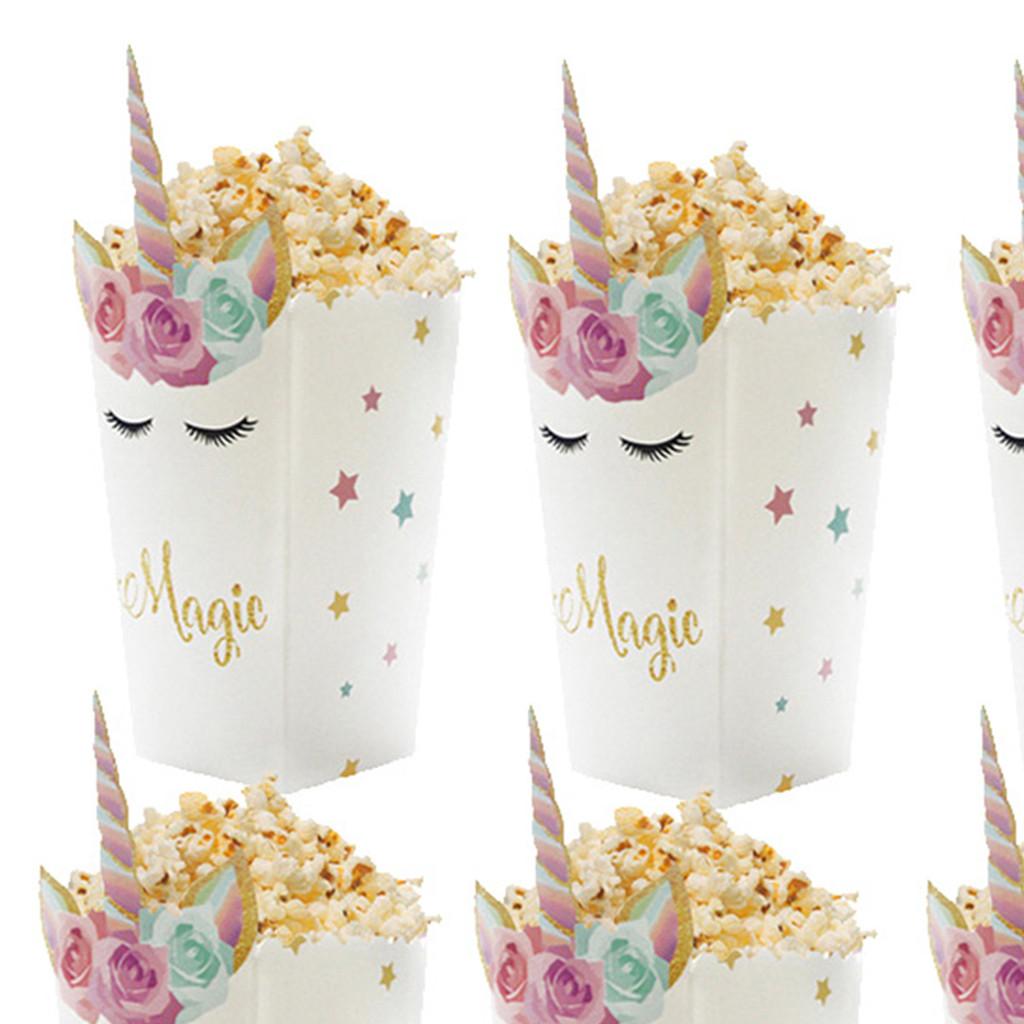 Unicorn Party Pattern Snacks Popcorn Packaging Paper Box Props Decoration