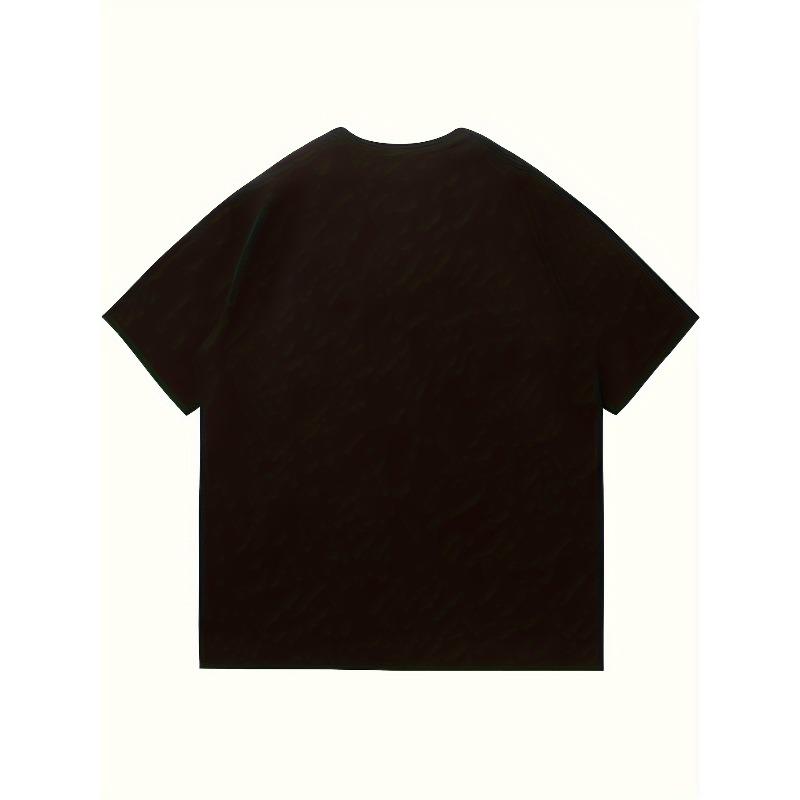 Europäische Größen Herren Chicago Skyline & Bären Silhouette Grafik T-Shirt - mit Oranger Stadtsilhouetten-Design