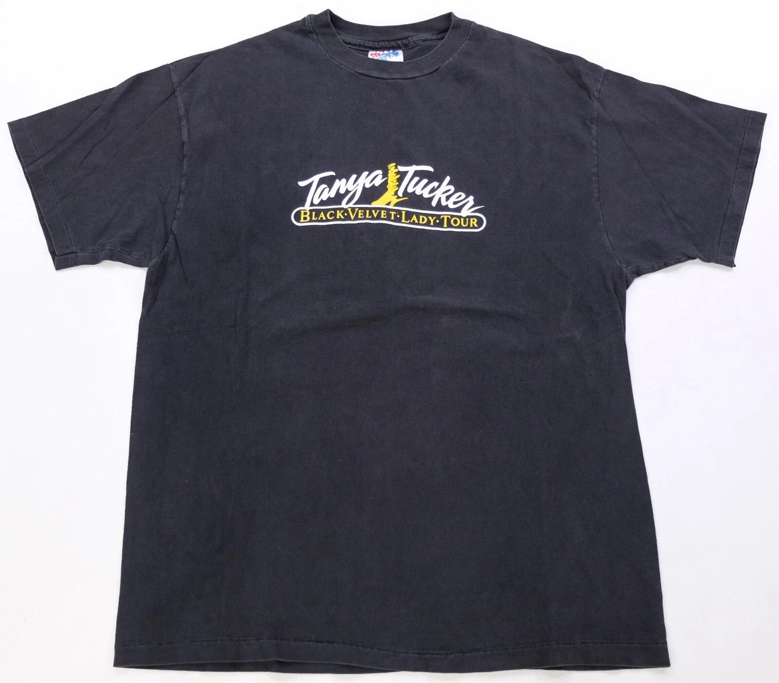 Rare VTG Tanya Tucker Black Velvet Lady Tour T Shirt 90s Country Music Black L 4XL