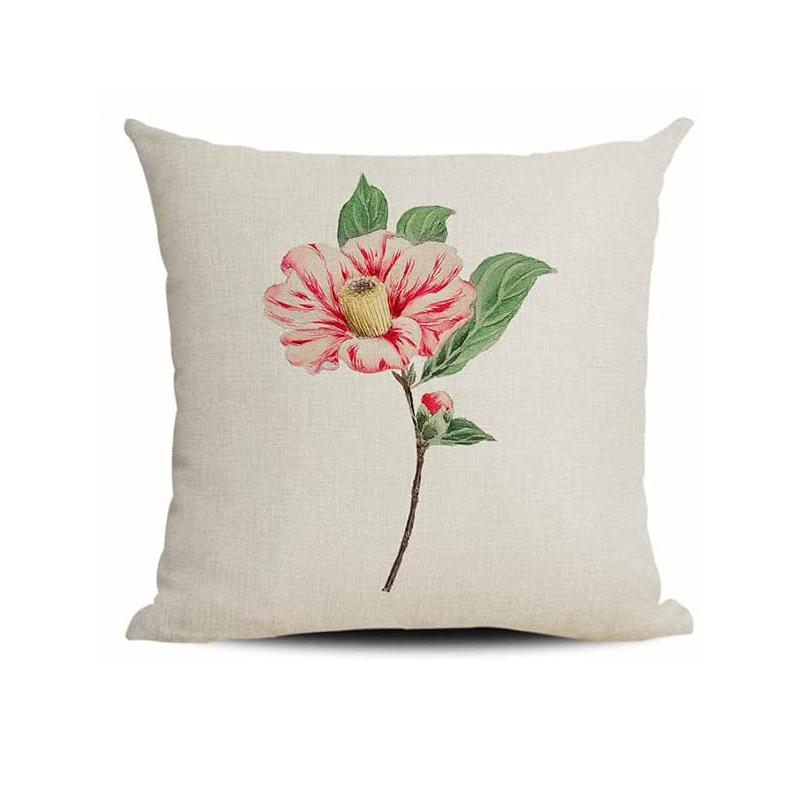 Simple Modern Green Leaves Tropical Plant Series Linen Pillowcase Nordic Small Fresh Style Cushion Cover