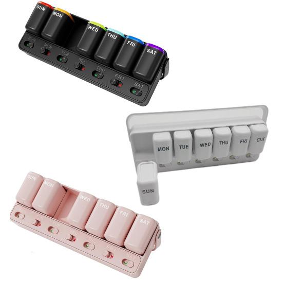 Weekly Pill Organizer Medicine Storage Box Moisture-Proof Design Compact Portable Pill Tablet Storage Case Protector