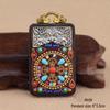 Ebony Tangka Necklace with Ethnic Na Fu Pendant - Buddha Amulet for Men & Women
