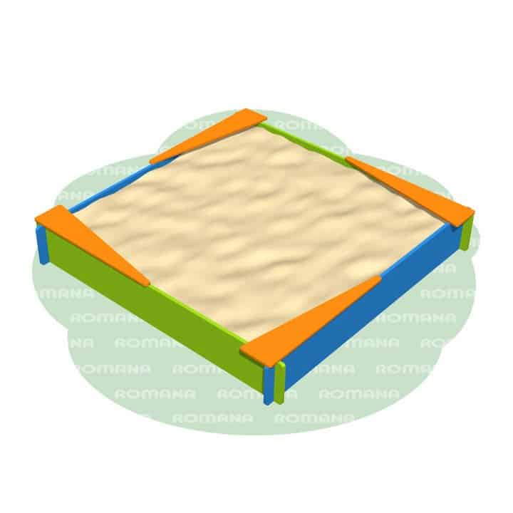 sandpit with corners blue-green