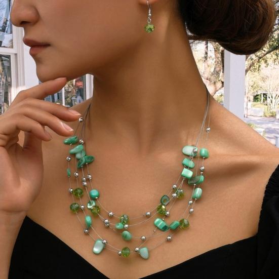 Collana Girocollo Multistrato Unicra – Cristallo E Catena Oro – Boho Chic Per Donna E Ragazza – Accessorio Moda