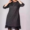 Elegant Black Polka Dot Summer Dress for Middle-Aged Women