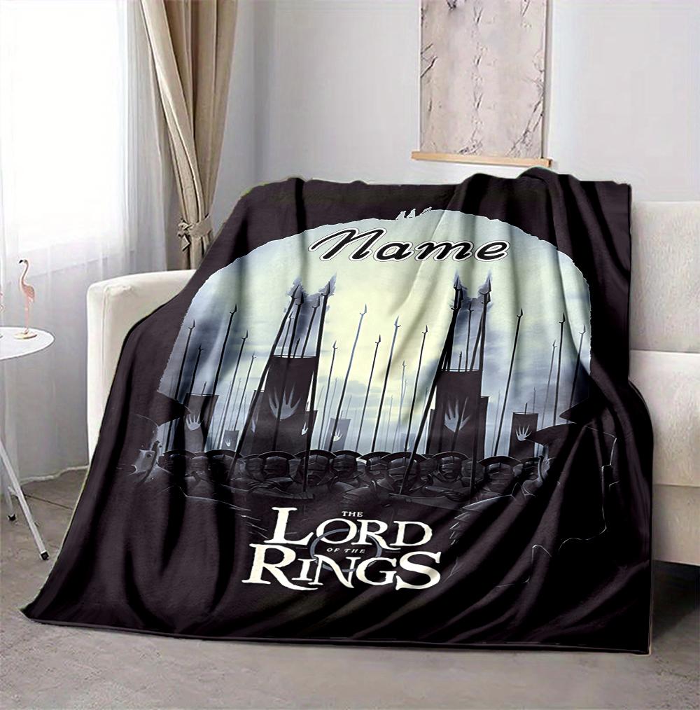 Custom Name Moonlit Forest Flannel Blanket Throw Blanket Soft Warm Sofa Bed home Decor Unique Gift