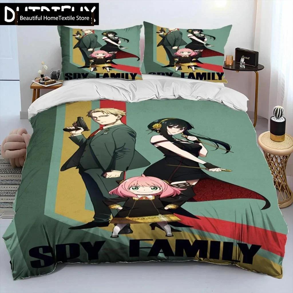 Japan Anime SPY×FAMILY Cartoon Comforter Bedding Set,Duvet Cover Bed Set Quilt Cover Pillowcase,king Queen Size Bedding Set Boys