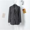 Women Blazer Lapel Solid Color Loose Long Sleeve Suit Jacket Fashion Office Lady Legant Wide Shoulder Commuting Jacket Summer Autumn