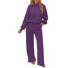 Completi da Donna Due Pezzi Felpa con Cappuccio Manica Lunga Pantaloni a Gamba Larga Tute Autunnali Casual Lounge Tuta