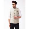 Giacche Nehru da Uomo in Misto Seta VASTRAMAY_VASMJ105BG_38 | Strato Versatile per Matrimoni e Occasioni Festive