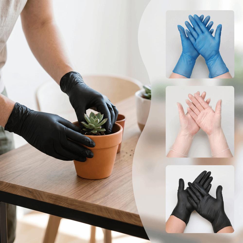 100Pcs Transparent Disposable Gloves Thick And Durable PVC Cleaning Gloves Comfortable Fit Flexible Touch Plastic Gloves