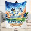 Soccer Fun Bluey Personalized Name Blanket Throw Customizable Blanket Comfortable Versatile for Living Room Seaside Sofa Picnics Ideal for All Seasons