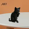 Faules Katzen-Design-Ornament Schwarzes Modell, Mini-Form-Ornament, 3D-gedruckte matte Schlafzimmer-Dekorationsfigur für Schreibtisch Eingangshalle Elegante Skulptur