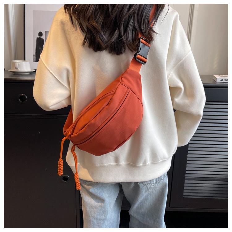 Crossbody Breast Bag Canvas Casual Bag Women's New Trendy Summer Sports Niche Versatile Ins Fanny Bag Women's Bag