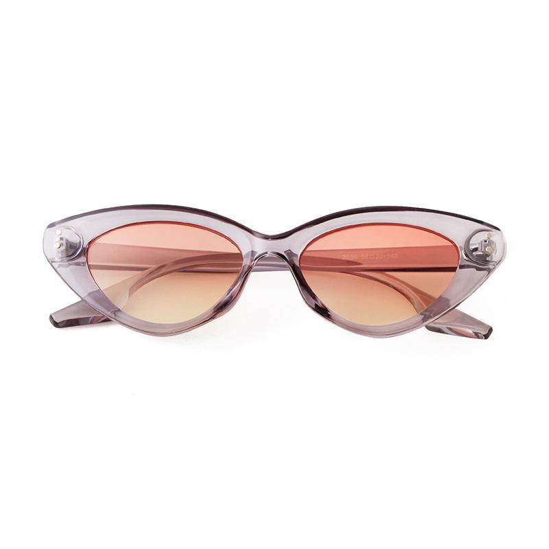 Vintage Fashion Cat Eye Sunglasses Women Men Luxury Designer Retro Rivet Cute Pink Lens Cateye Sun Glasses Large Shades S2686