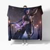 Jinx Arcane Season Flannel Blanket Ekko Anime Blanket Cozy Soft Lightweight Warm 30x40inch 40x50inch for Couch Sofa Bed
