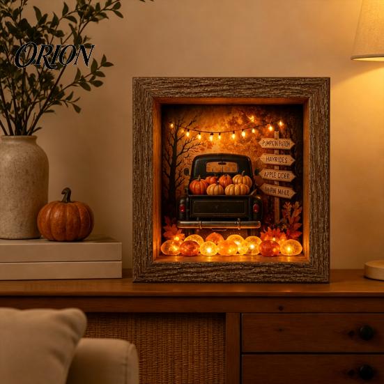 Festive Party Supplies Halloween Lighted Frame Ornaments, Light Up Shadow Box, Warm Cute Decor Atmosphere LED Lights for Home Living Room Bedroom