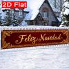 Spanish Festive Xmas Merry Christmas Outdoor Banner, Garden Fence Porch Decoration